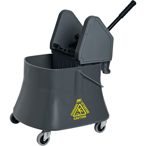Champ Bucket & Wringer Combo, Down Press, 10 US Gal.(40 Quart), Grey Industrial Sales