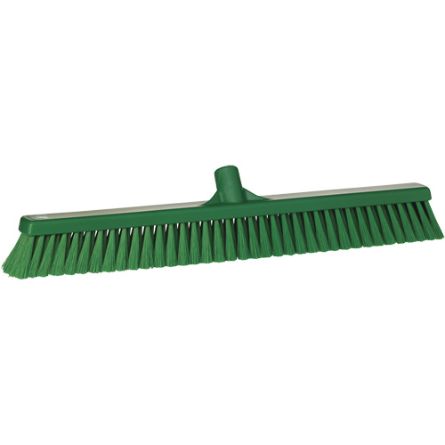 Small Particle Push Broom Head, Fine Bristles, 24", Polyester, Green Industrial Sales