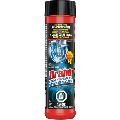 Granules nettoyantes pour drain d&eacute;vier de cuisine de Drano Industrial Sales