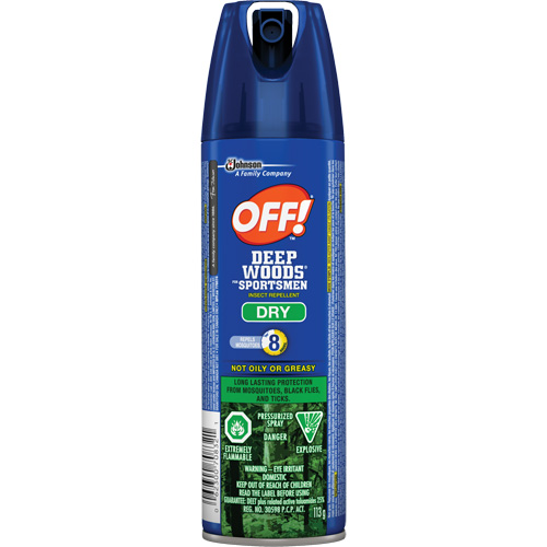 Insectifuge sec pour sportifs Off! R&eacute;gions sauvages, DEET &agrave; 30 %, A&eacute;rosol, 113 g Industrial Sales