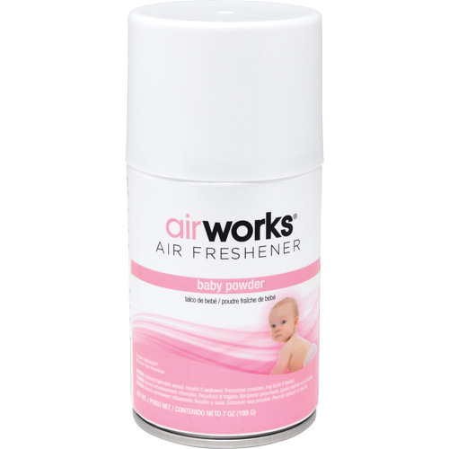 D&eacute;sodorisant en a&eacute;rosol &agrave; doses mesur&eacute;es AirWorks, Poudre pour b&eacute;b&eacute;s, Canette a&eacute;rosol Industrial Sales