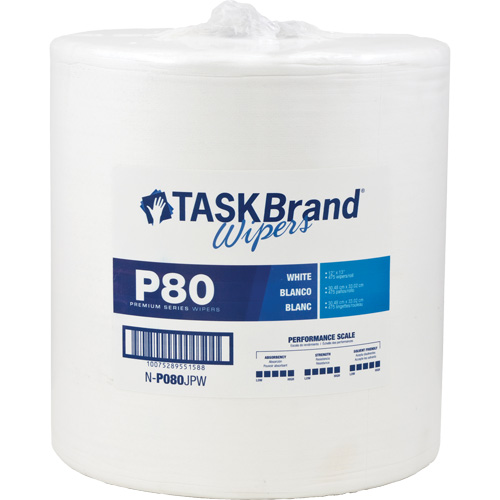 TaskBrand&reg; P80 Premium Series Wipers, Heavy-Duty, 13" L x 12" W Industrial Sales