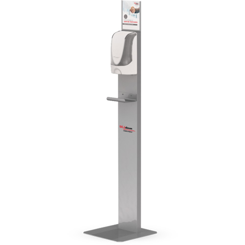 Support de plancher pour distributeur de d&eacute;sinfectant pour les mains sans contact Industrial Sales