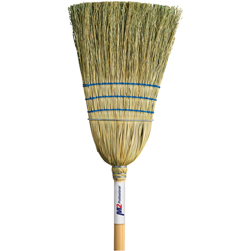 Heavy-Duty Corn Broom, 3-String, Wood Handle Industrial Sales