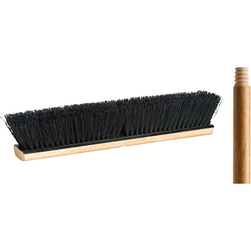Push Broom with Handle, 18", Medium, Tampico Bristles Industrial Sales