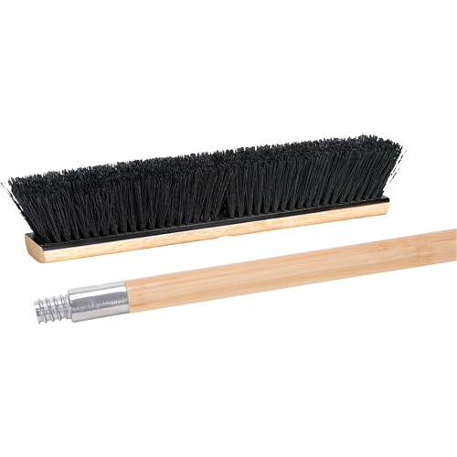 Balai-brosse avec manche &agrave; filetage m&eacute;tallique, 24", Moyen, Soies Tampico Industrial Sales