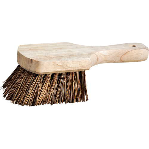 Short Handle Pot Brush, Stiff Bristles, 9" Long, Brown Industrial Sales