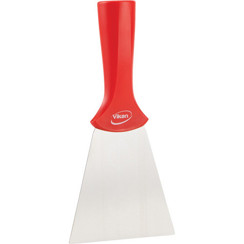 Handle-Mounted Stainless Steel Scraper, Red, 4" W x 8" L Industrial Sales