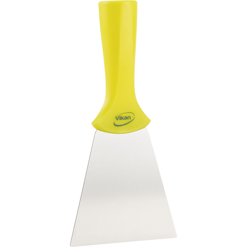 Handle-Mounted Stainless Steel Scraper, Yellow, 4" W x 8" L Industrial Sales