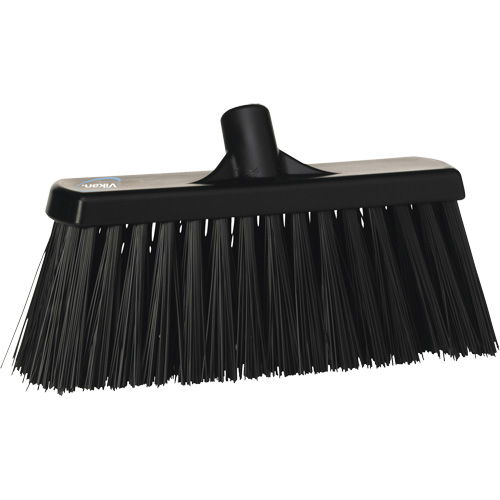 Heavy-Duty Push Broom, Stiff Bristles, 13", Polyester, Black Industrial Sales