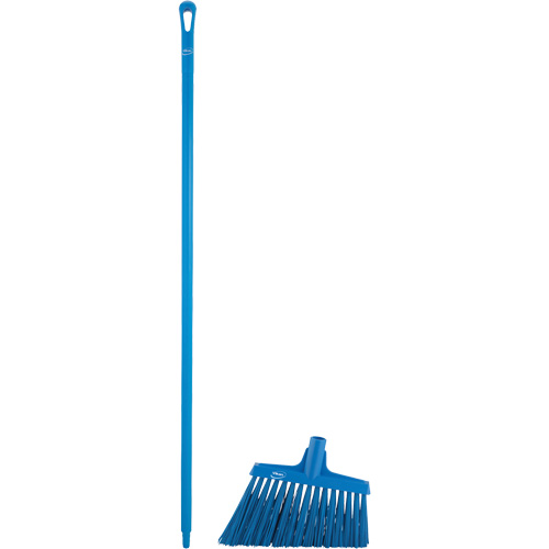 T&ecirc;te &agrave; balai en angle avec manche en m&eacute;tal, Crins Extra-ferme, 12", Polyester, Bleu Industrial Sales