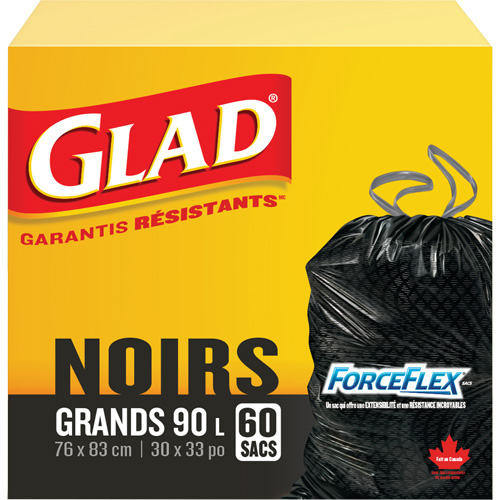 90L Garbage Bags, Regular, 30" W x 33" L, Black Industrial Sales