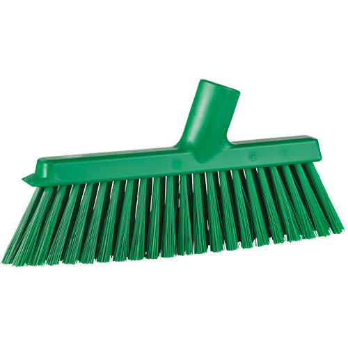 Balai biseaut&eacute; avec pas de vis inclin&eacute;, Crins Moyen, 10", Polyester, Vert Industrial Sales