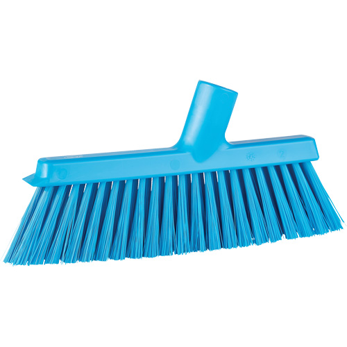 Balai biseaut&eacute; avec pas de vis inclin&eacute;, Crins Moyen, 10", Polyester, Bleu Industrial Sales