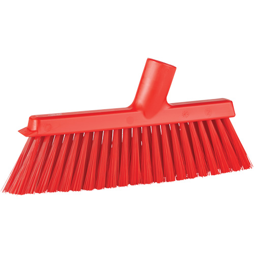 Balai biseaut&eacute; avec pas de vis inclin&eacute;, Crins Moyen, 10", Polyester, Rouge Industrial Sales