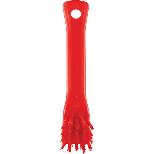 Brosse avec rebord grattoir, Soies Ferme, Longueur de 6", Rouge Industrial Sales