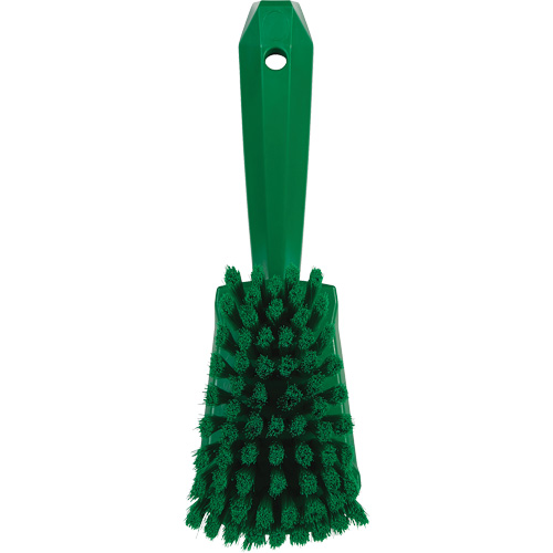 Short-Handled Washing Brush, Soft Bristles, 10-1/2" Long, Green Industrial Sales