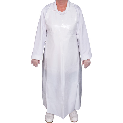 Tablier Top Dog de 8 mil, Polyur&eacute;thane, 50" lo x Blanc Industrial Sales