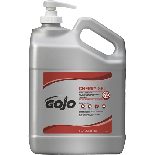Nettoyant &agrave; mains, Gel/Pierre ponce, 4,5 L, Bouteille &agrave; pompe, Cerise Industrial Sales