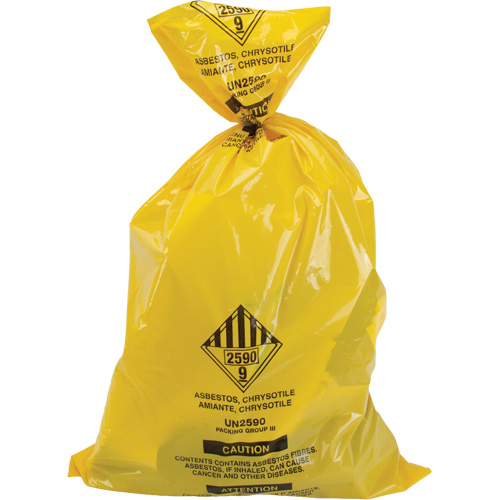 Doublures pour d&eacute;chets dangereux, Amiante, 40" lo x 26" la, 3 mils Industrial Sales