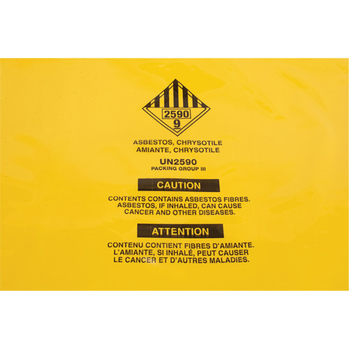 Hazardous Waste Liners, Asbestos, 40" L x 35" W, 3 mils Industrial Sales