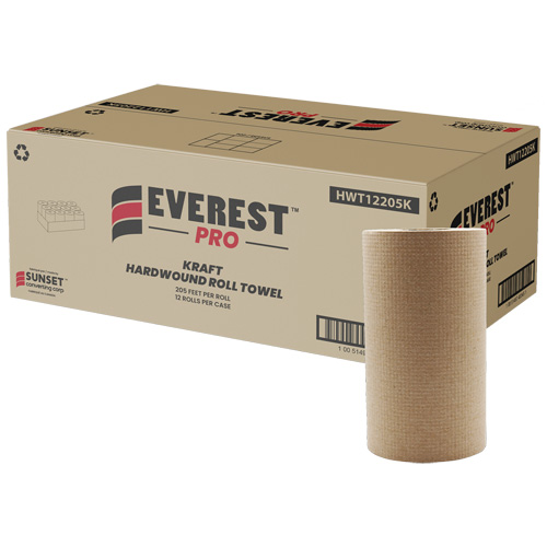 Essuie-mains en rouleaux Kraft, 1 pli, D&eacute;rouler par le centre, 205' lo Industrial Sales