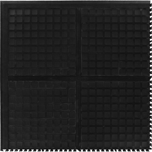 Tuile de centre modulaire Hog Heaven Comfort, Ondul&eacute;, 3' x 3' x 3/4", Noir, Nitrile Industrial Sales