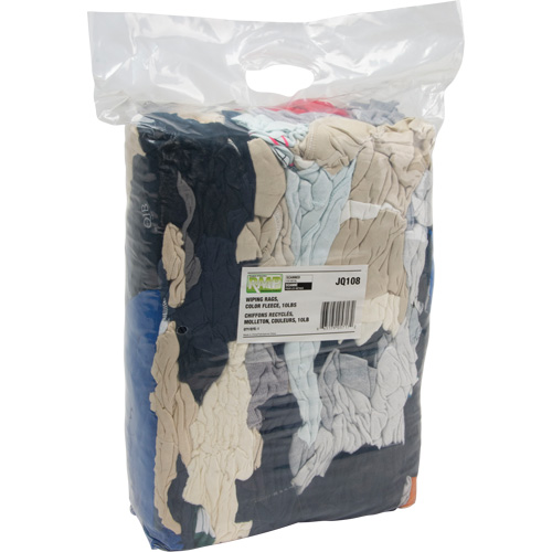 Recycled Material Wiping Rags, Fleece, Mix Colours, 10 lbs. Industrial Sales