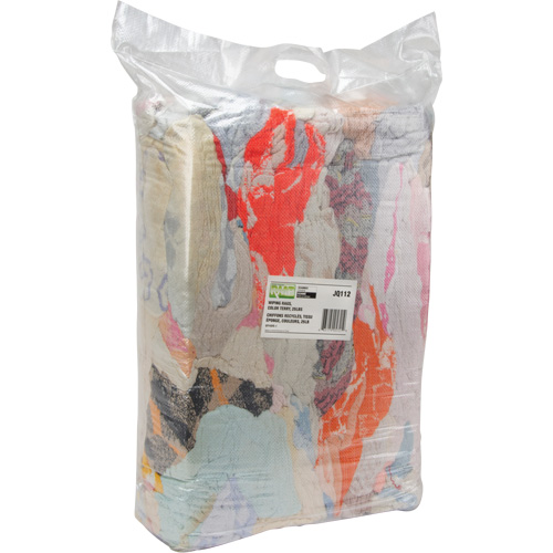 Recycled Material Wiping Rags, Terrycloth, Mix Colours, 25 lbs. Industrial Sales