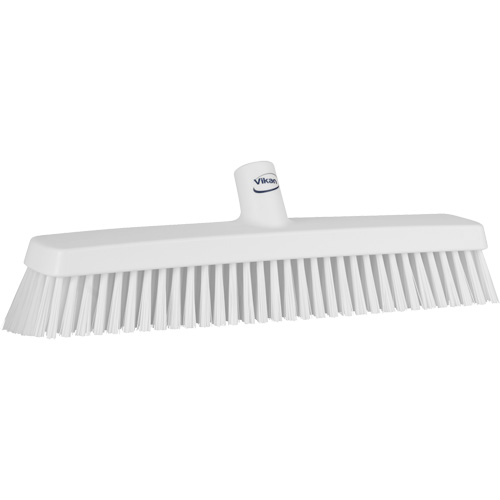 Push Broom Head, Fine/Stiff Bristles, 16-1/2", Polyester/Polypropylene, White Industrial Sales
