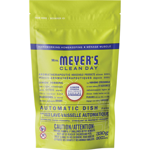 Sachets de d&eacute;tergent pour lave-vaisselle automatique Mrs. Meyer's Clean Day, Capsules, 330 g, Verveine citronnelle Industrial Sales
