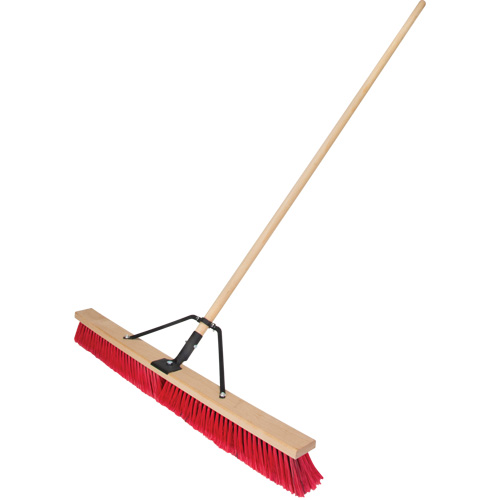 Balai-brosse &agrave; manche renforc&eacute;, 36", Moyen, Soies PVC Industrial Sales