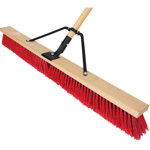 Balai-brosse &agrave; manche renforc&eacute;, 36", Moyen, Soies PVC Industrial Sales