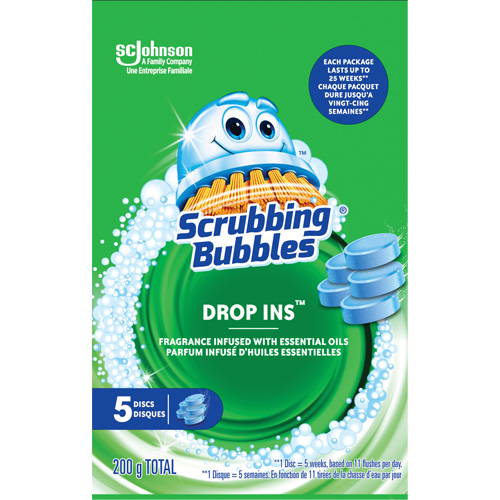Scrubbing Bubbles&reg; Drop-Ins Toilet Cleaner Discs, 200 g, Tablet Industrial Sales
