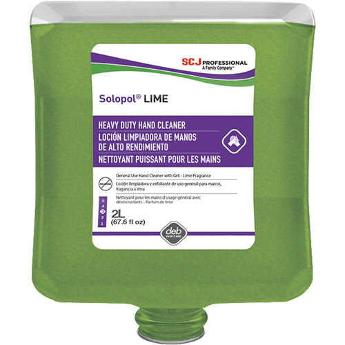 Savon de puissance moyenne pour les mains Solopol, Pierre ponce, 2 L, Cartouche en plastique, Lime Industrial Sales