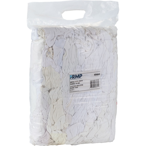 Wiper Rags, Fleece, White, 10 lbs. Industrial Sales