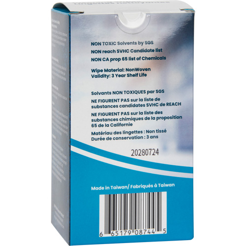 Lingettes nettoyantes emball&eacute;es individuellement, 12 lingettes, 8" x 9-1/2" Industrial Sales