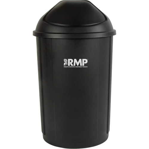 Bac &agrave; d&eacute;chets demi-rond avec couvercle, Poly&eacute;thyl&egrave;ne, 21 gal. US Industrial Sales