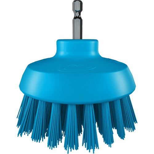 Brosse ronde HyDrive pour perceuse, Soies Tr&egrave;s ferme, Longueur de 3-1/10", Bleu Industrial Sales