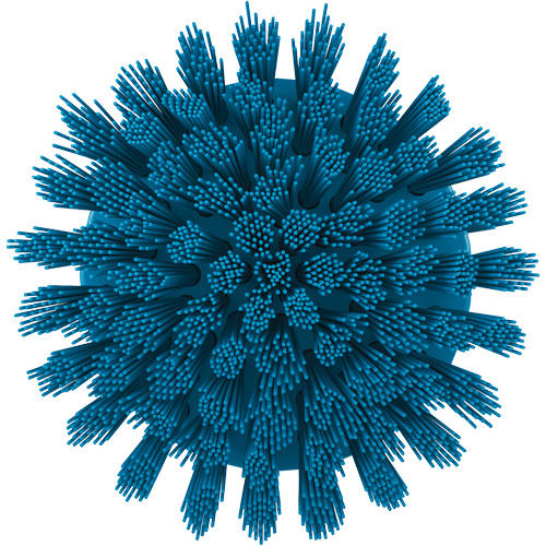 Brosse ronde HyDrive pour perceuse, Soies Tr&egrave;s ferme, Longueur de 3-1/10", Bleu Industrial Sales