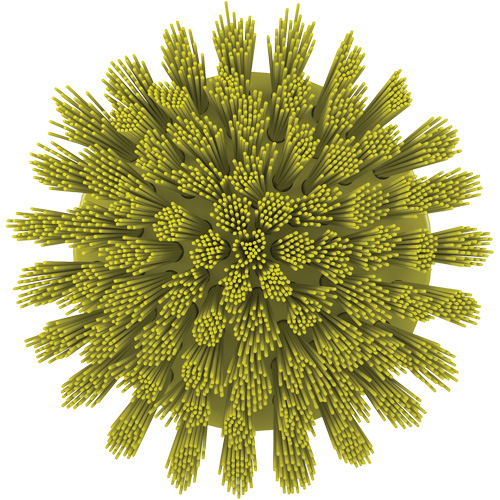 HyDrive Round Drill Brush, Extra Stiff Bristles, 3-1/10" Long, Yellow Industrial Sales