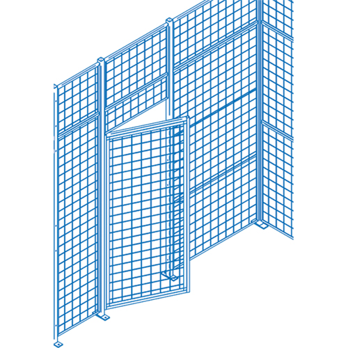 Wire Mesh Partition Components - Swing Doors, 4' W x 7' H Industrial Sales