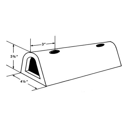 Extruded Rubber Dock Fenders, Rubber, 4-1/2" W x 12" L x 3-3/4" D Industrial Sales