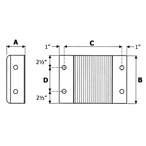 Laminated Dock Bumpers, Horizontal, Rubber, 12" W x 9" D x 12" H Industrial Sales