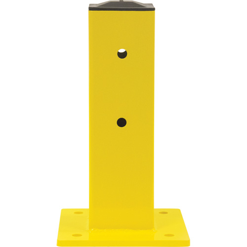 Single Guard Rail Post, Steel, 5" L x 17" H, Safety Yellow Industrial Sales