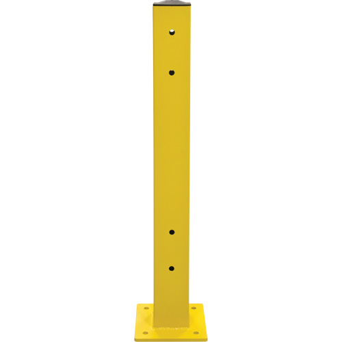 Double Guard Rail Post, Steel, 5" L x 44" H, Safety Yellow Industrial Sales