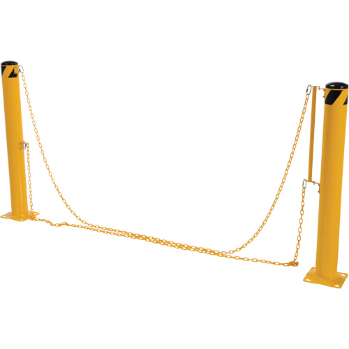 Syst&egrave;me de bornes de protection et chaînes pour quai, Acier, 42" h x 6-5/8" la, Jaune Industrial Sales