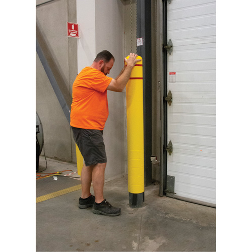 Polyethylene Bollard Cover, 6-5/8" Dia. x 60" L, Red/Yellow Industrial Sales