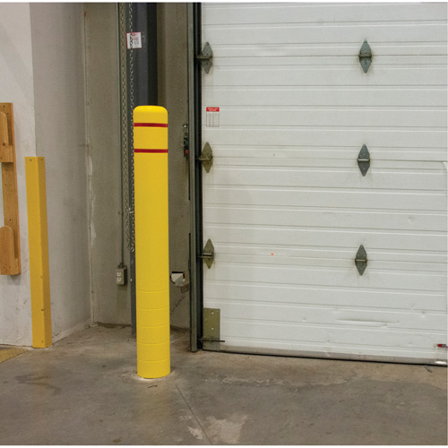 Polyethylene Bollard Cover, 6-5/8" Dia. x 60" L, Red/Yellow Industrial Sales