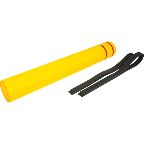 Capuchon en poly&eacute;thyl&egrave;ne pour borne de protection, 6-5/8" dia. x 52" l, Rouge/Jaune Industrial Sales